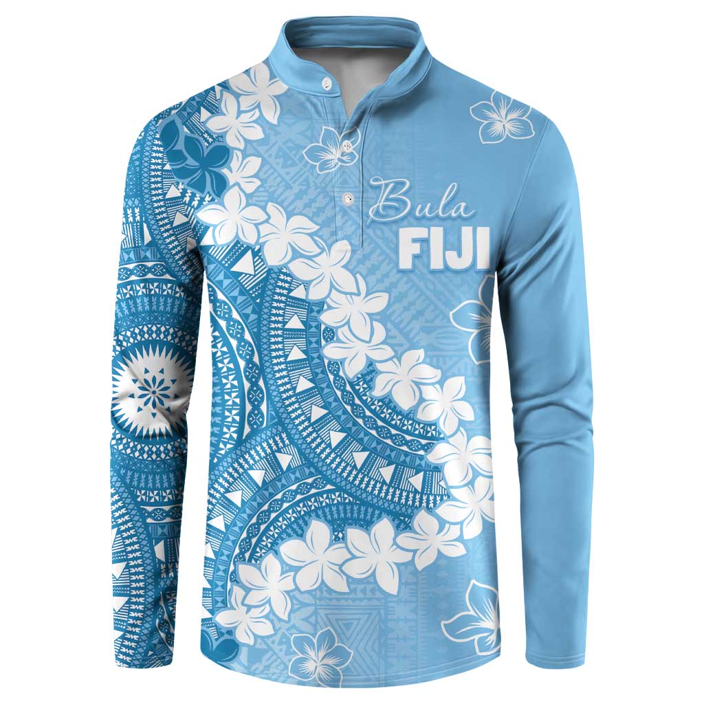 Bula Fiji Women's Day Button Sweatshirt Turquoise Masi Tapa
