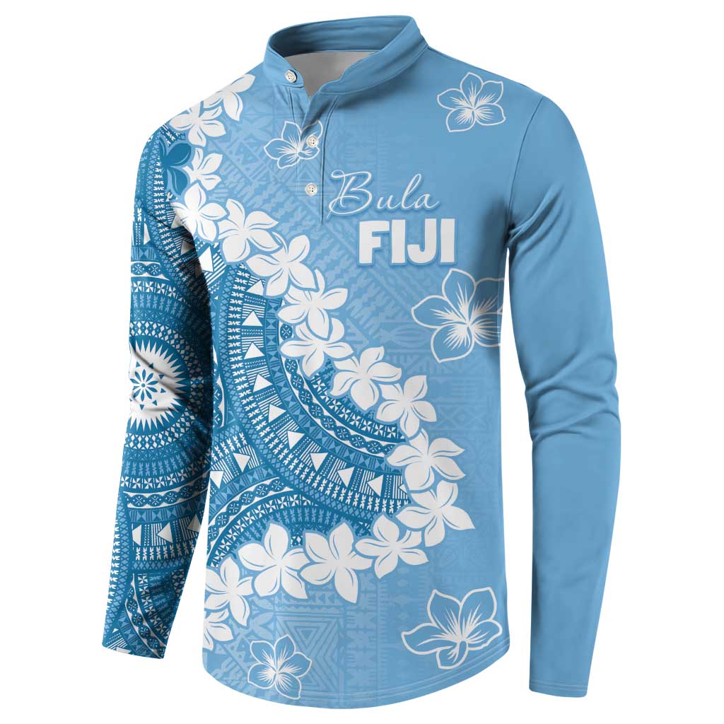 Bula Fiji Women's Day Button Sweatshirt Turquoise Masi Tapa