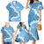 Bula Fiji Women's Day Family Matching Mermaid Dress and Hawaiian Shirt Turquoise Masi Tapa