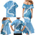 Bula Fiji Women's Day Family Matching Mermaid Dress and Hawaiian Shirt Turquoise Masi Tapa