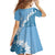 Bula Fiji Women's Day Family Matching Puletasi and Hawaiian Shirt Turquoise Masi Tapa