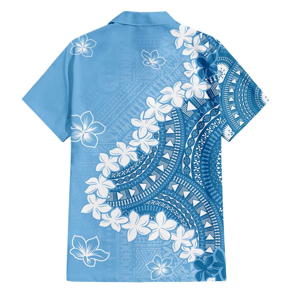 Bula Fiji Women's Day Family Matching Short Sleeve Bodycon Dress and Hawaiian Shirt Turquoise Masi Tapa