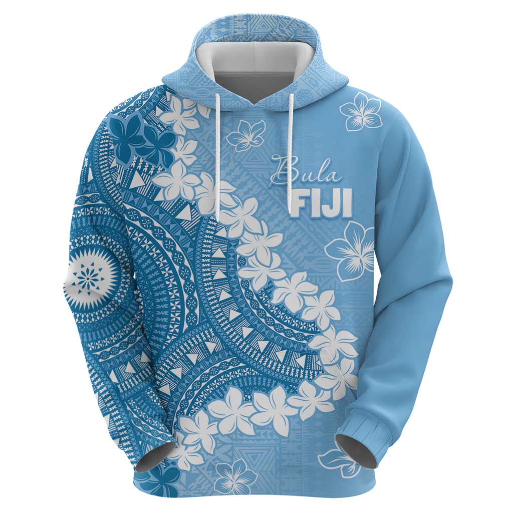 Bula Fiji Women's Day Hoodie Turquoise Masi Tapa