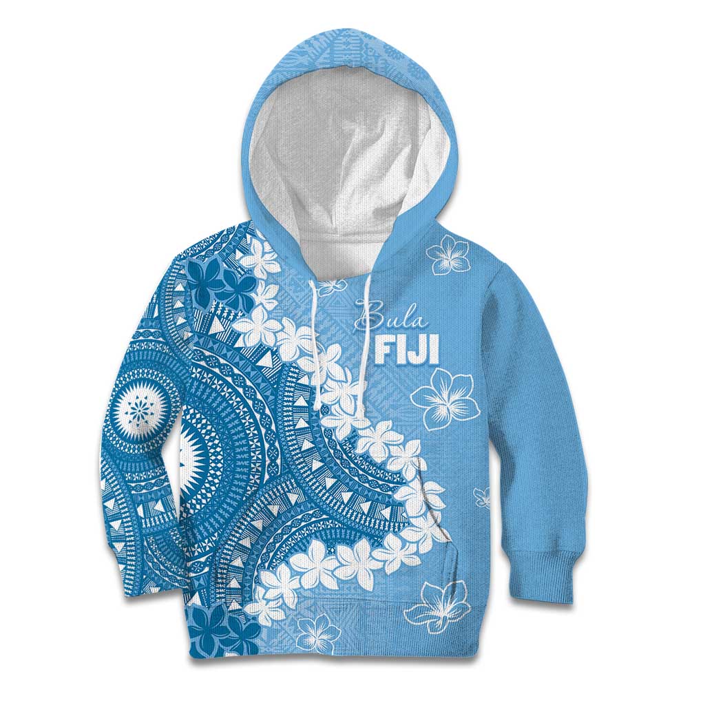 Bula Fiji Women's Day Kid Hoodie Turquoise Masi Tapa