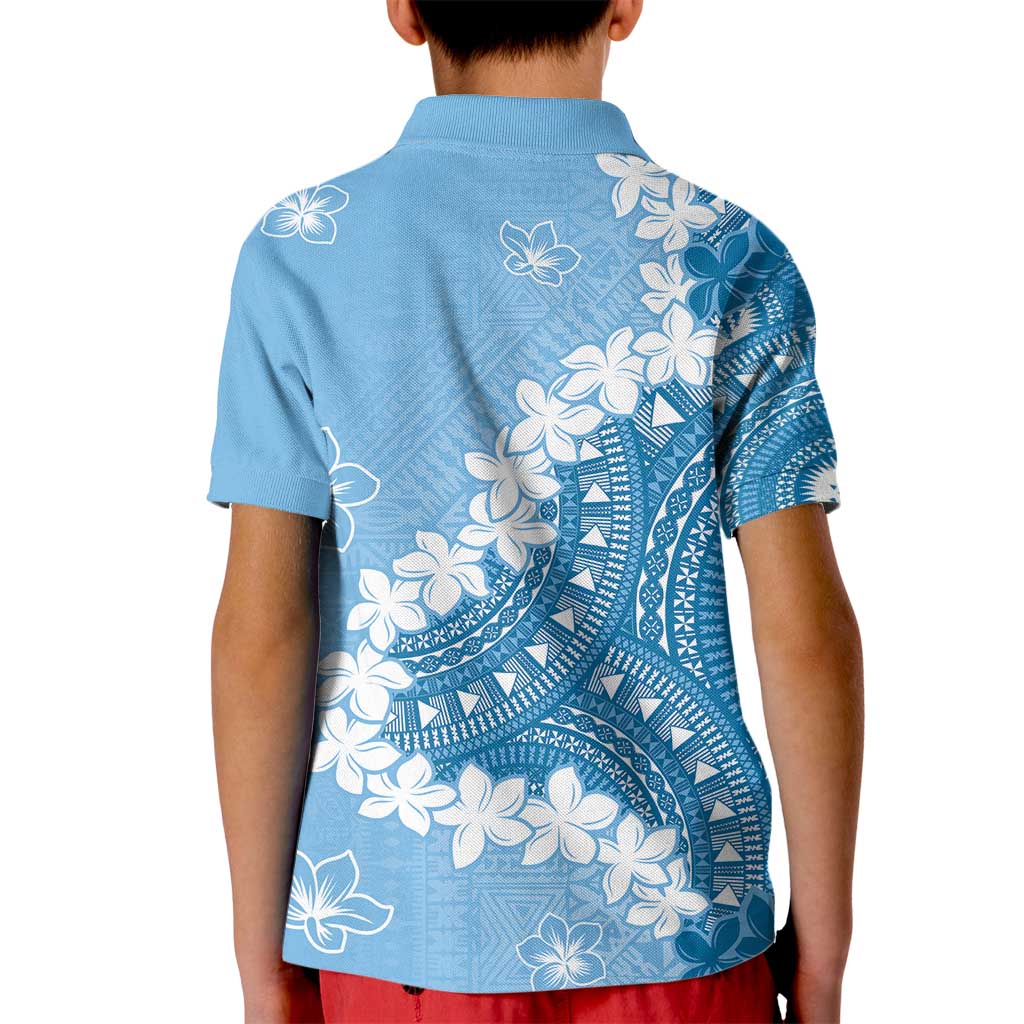 Bula Fiji Women's Day Kid Polo Shirt Turquoise Masi Tapa