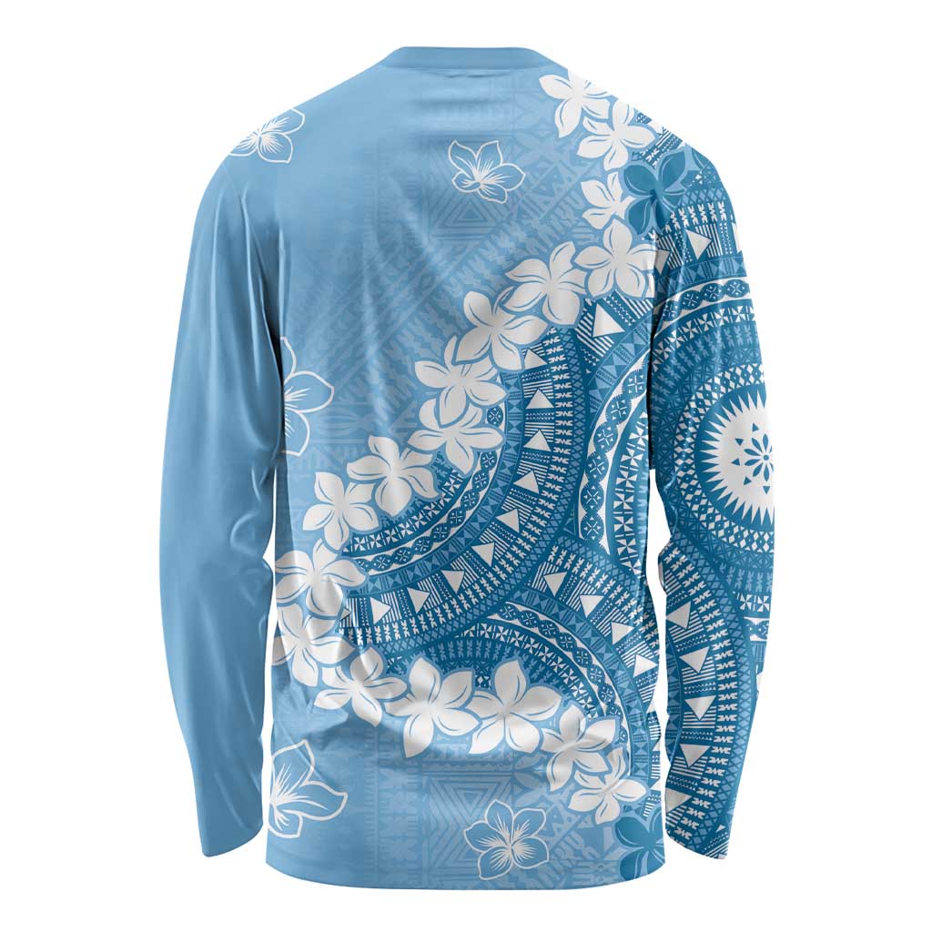 Bula Fiji Women's Day Long Sleeve Shirt Turquoise Masi Tapa