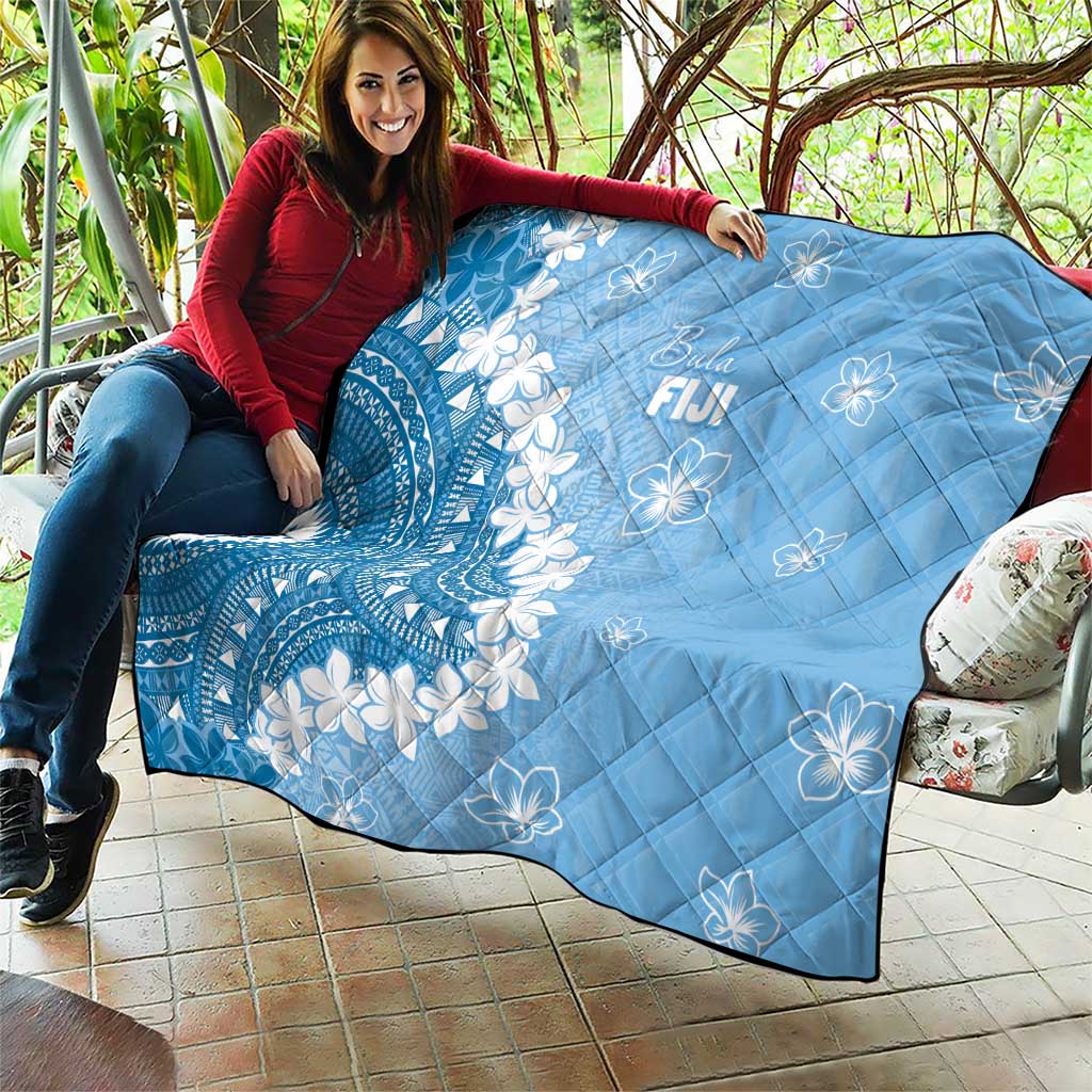 Bula Fiji Women's Day Quilt Turquoise Masi Tapa LT7