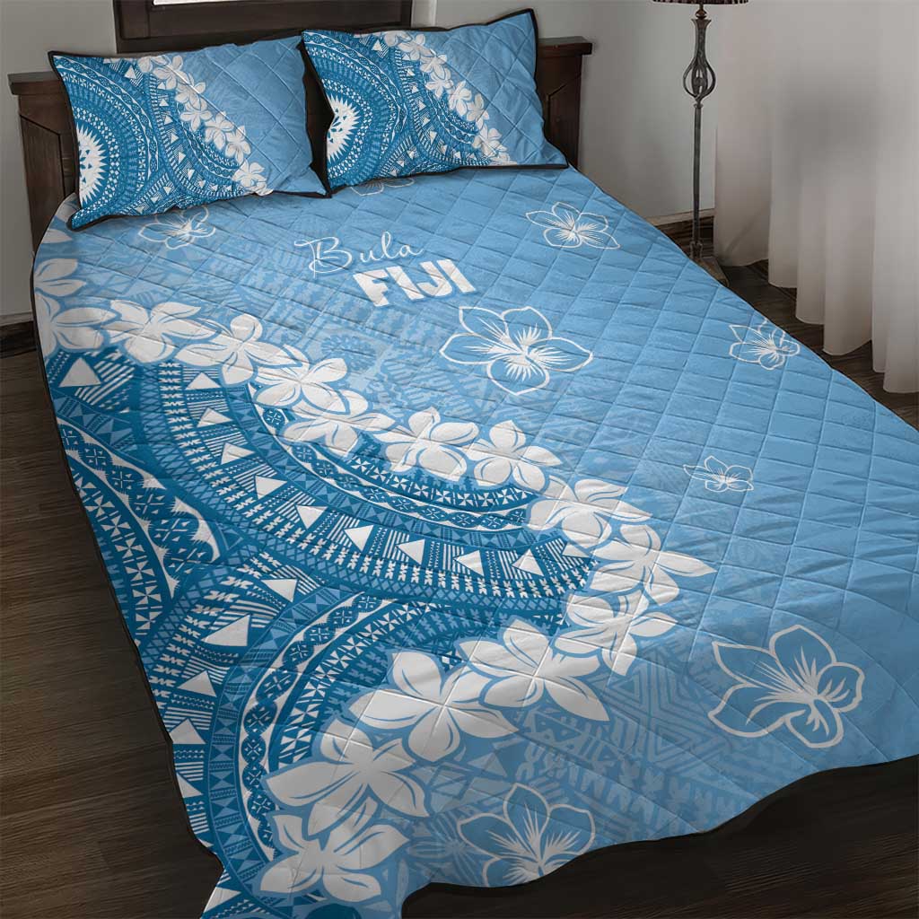 Bula Fiji Women's Day Quilt Bed Set Turquoise Masi Tapa LT7