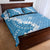 Bula Fiji Women's Day Quilt Bed Set Turquoise Masi Tapa LT7