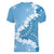 Bula Fiji Women's Day Women V-Neck T-Shirt Turquoise Masi Tapa