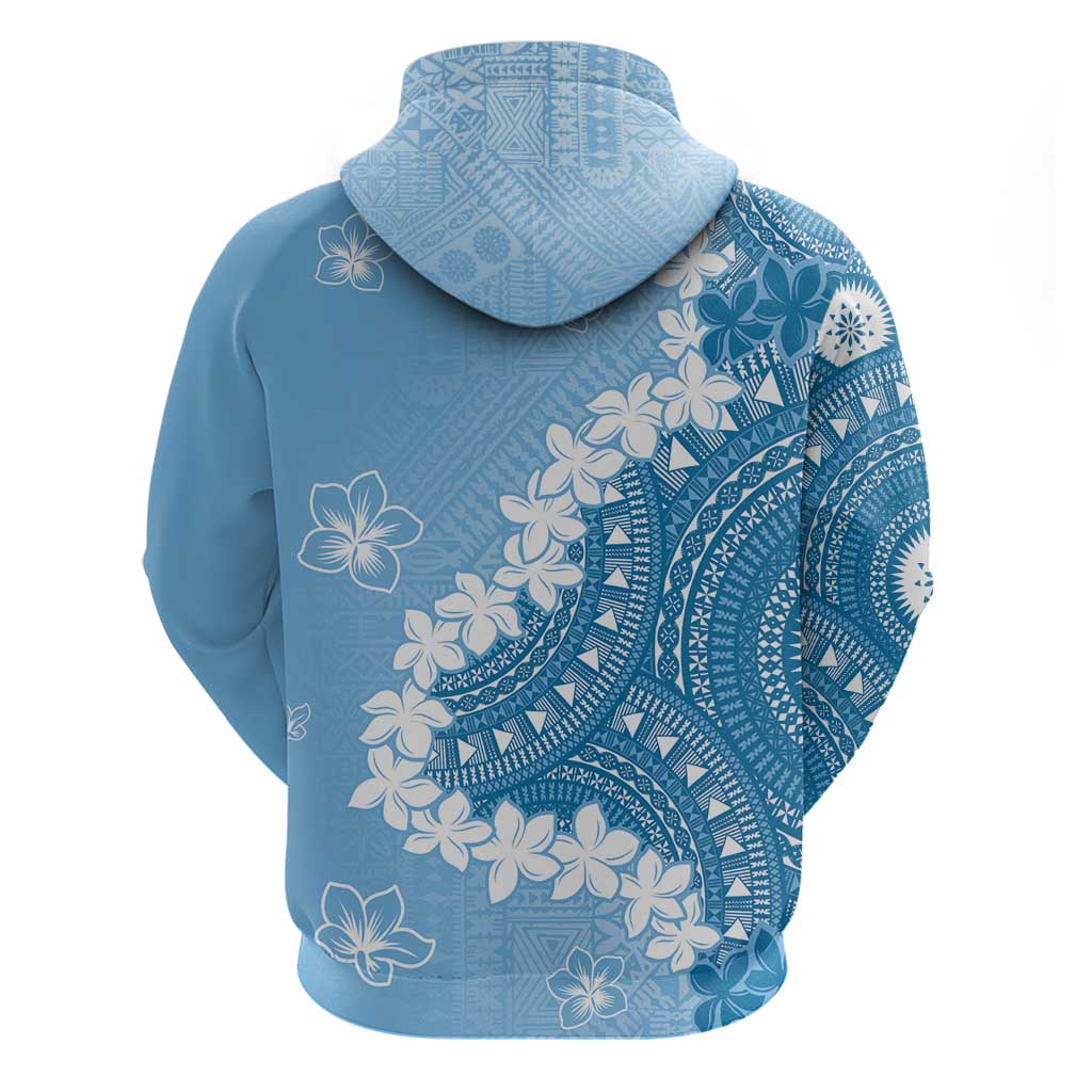 Bula Fiji Women's Day Zip Hoodie Turquoise Masi Tapa