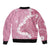 Bula Fiji Women's Day Bomber Jacket Pink Masi Tapa