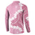 Bula Fiji Women's Day Button Sweatshirt Pink Masi Tapa