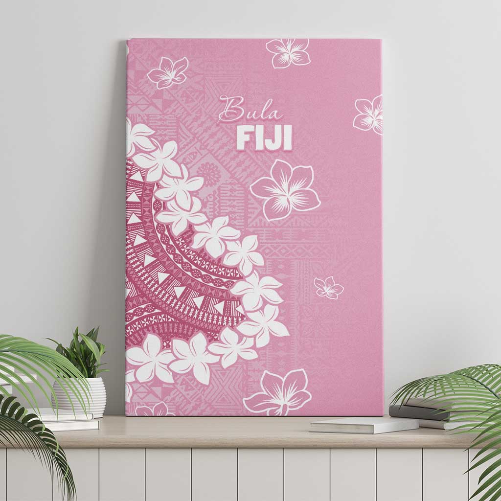 Bula Fiji Women's Day Canvas Wall Art Pink Masi Tapa