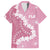 Bula Fiji Women's Day Family Matching Long Sleeve Bodycon Dress and Hawaiian Shirt Pink Masi Tapa