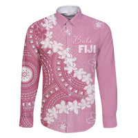 Bula Fiji Women's Day Family Matching Mermaid Dress and Hawaiian Shirt Pink Masi Tapa