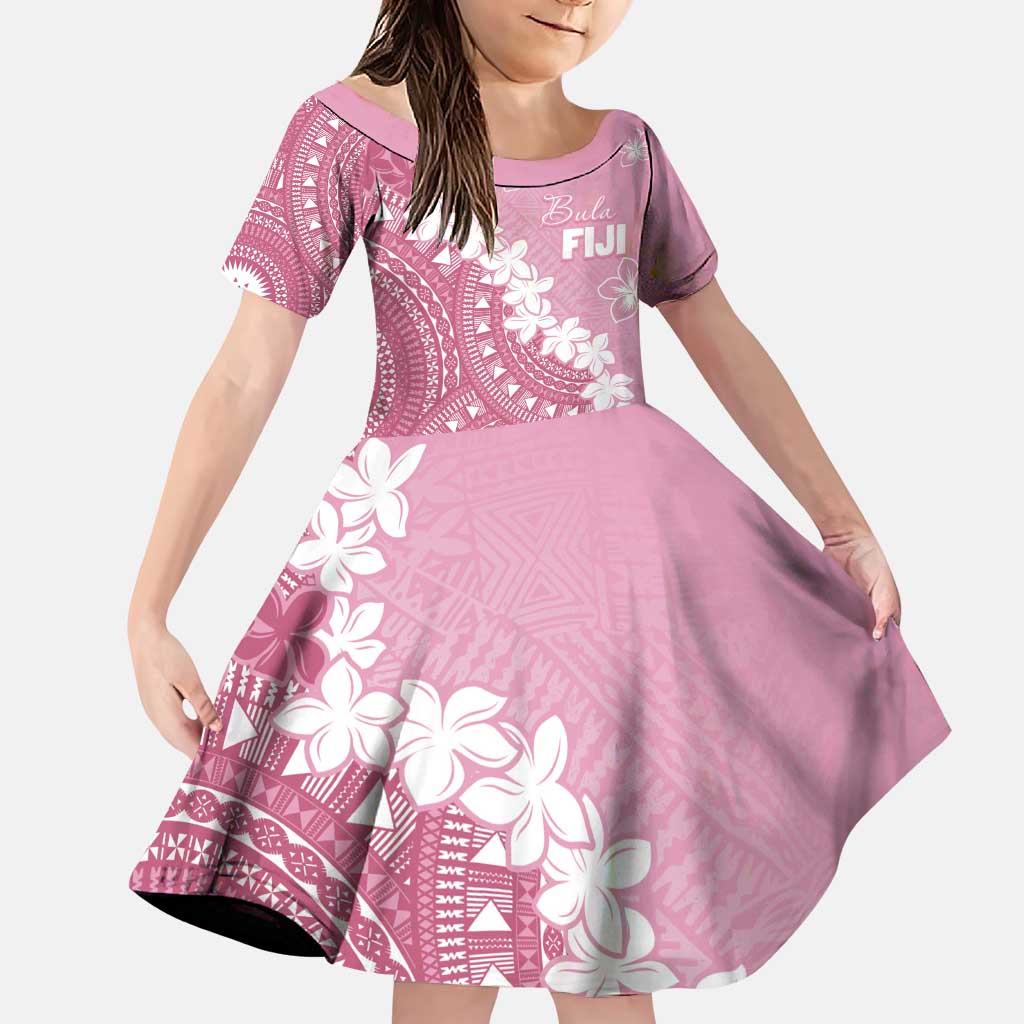 Bula Fiji Women's Day Family Matching Puletasi and Hawaiian Shirt Pink Masi Tapa