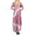 Bula Fiji Women's Day Family Matching Summer Maxi Dress and Hawaiian Shirt Pink Masi Tapa