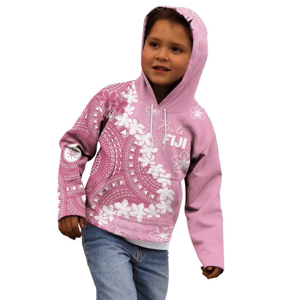 Bula Fiji Women's Day Kid Hoodie Pink Masi Tapa