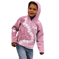Bula Fiji Women's Day Kid Hoodie Pink Masi Tapa