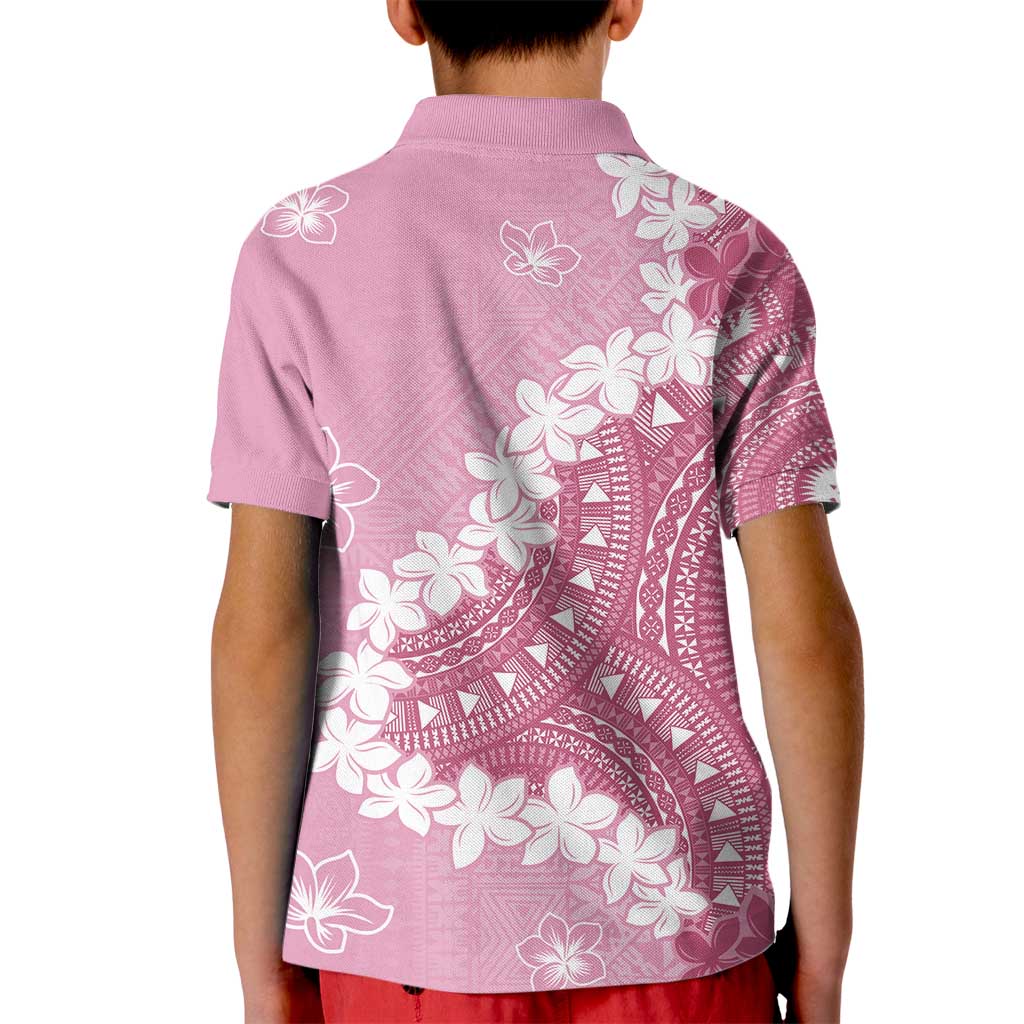 Bula Fiji Women's Day Kid Polo Shirt Pink Masi Tapa