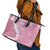 Bula Fiji Women's Day Leather Tote Bag Pink Masi Tapa