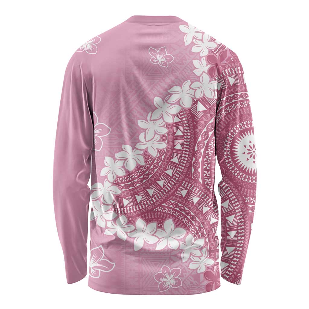 Bula Fiji Women's Day Long Sleeve Shirt Pink Masi Tapa