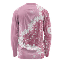 Bula Fiji Women's Day Long Sleeve Shirt Pink Masi Tapa