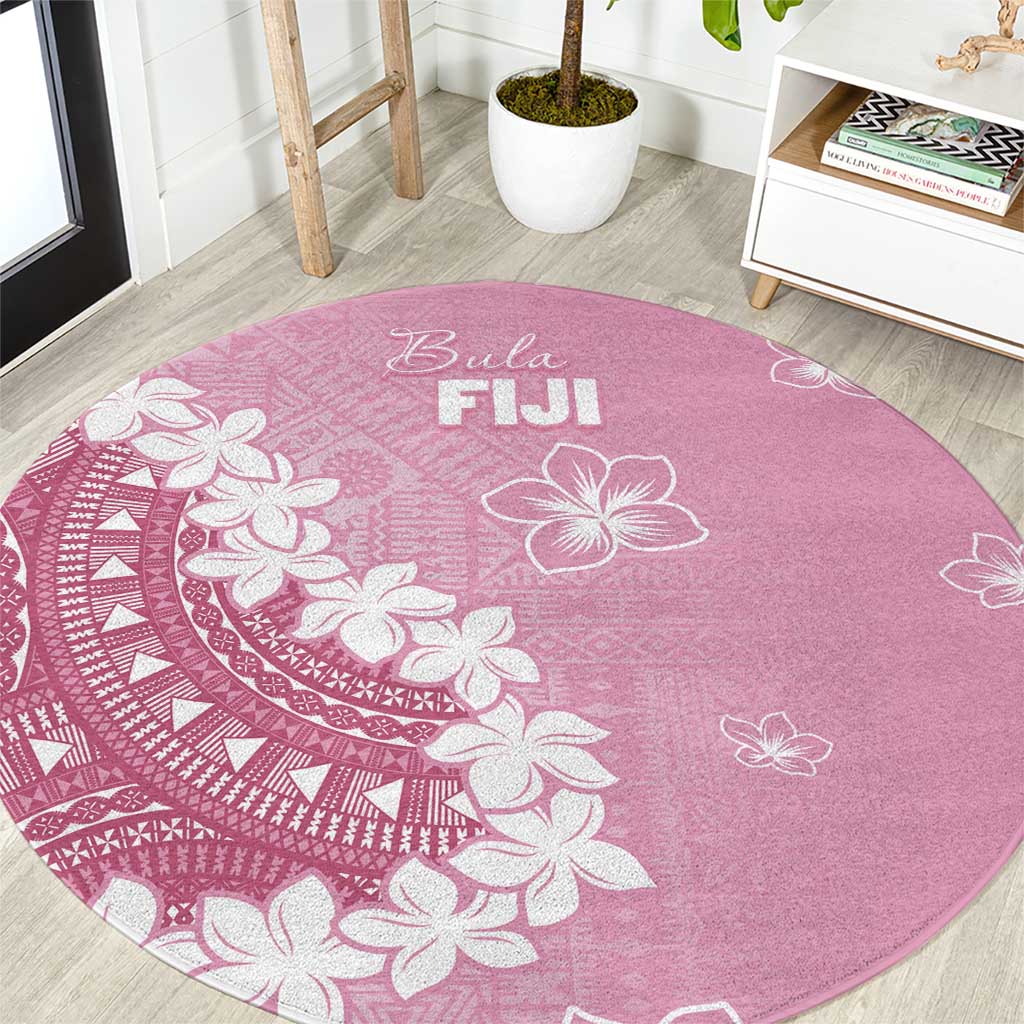 Bula Fiji Women's Day Round Carpet Pink Masi Tapa