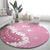 Bula Fiji Women's Day Round Carpet Pink Masi Tapa