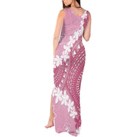 Bula Fiji Women's Day Tank Maxi Dress Pink Masi Tapa