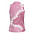 Bula Fiji Women's Day Women Sleeveless Polo Shirt Pink Masi Tapa