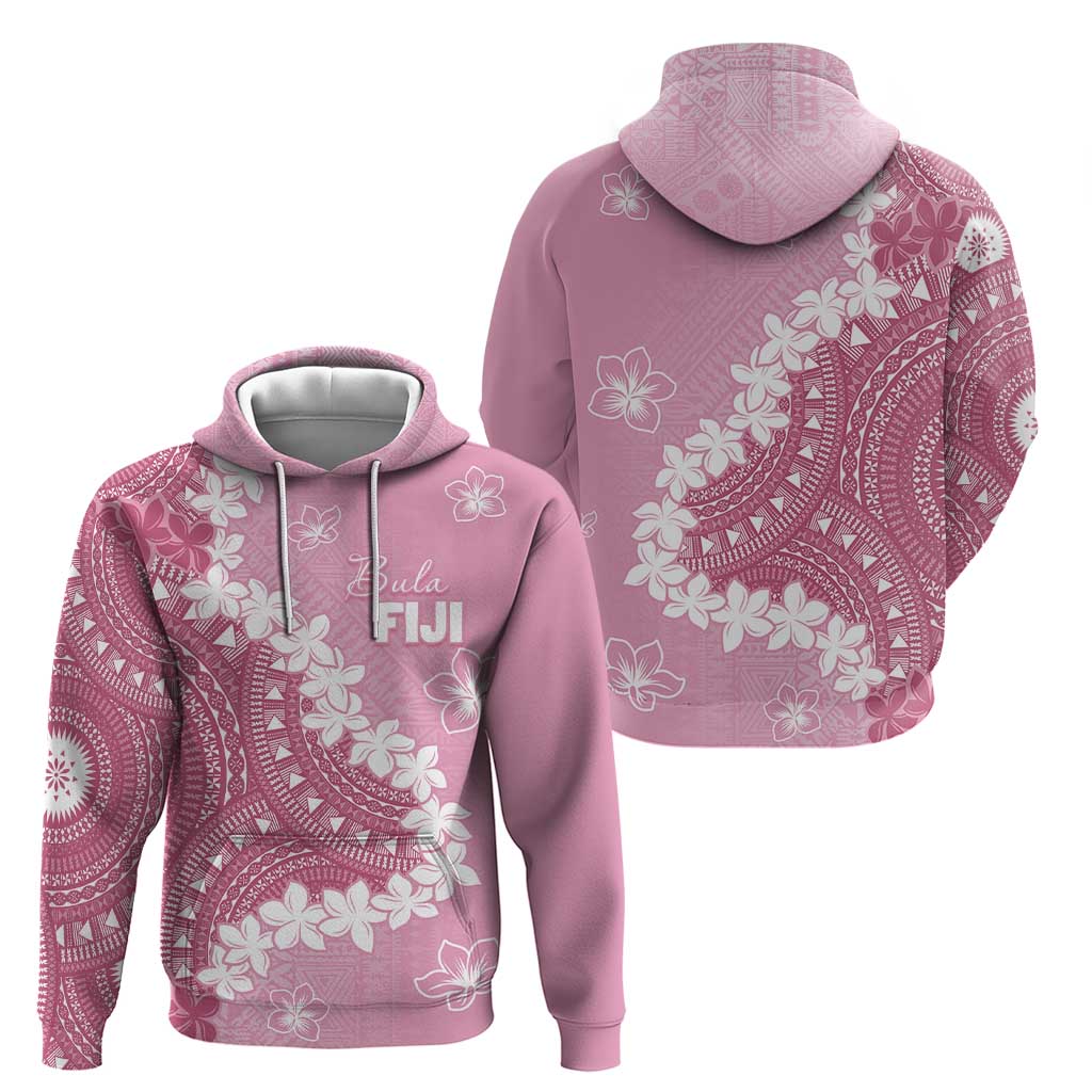 Bula Fiji Women's Day Zip Hoodie Pink Masi Tapa