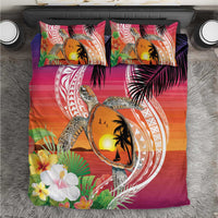 Polynesian Dreamy Turtle Bedding Set Sunset Scenery
