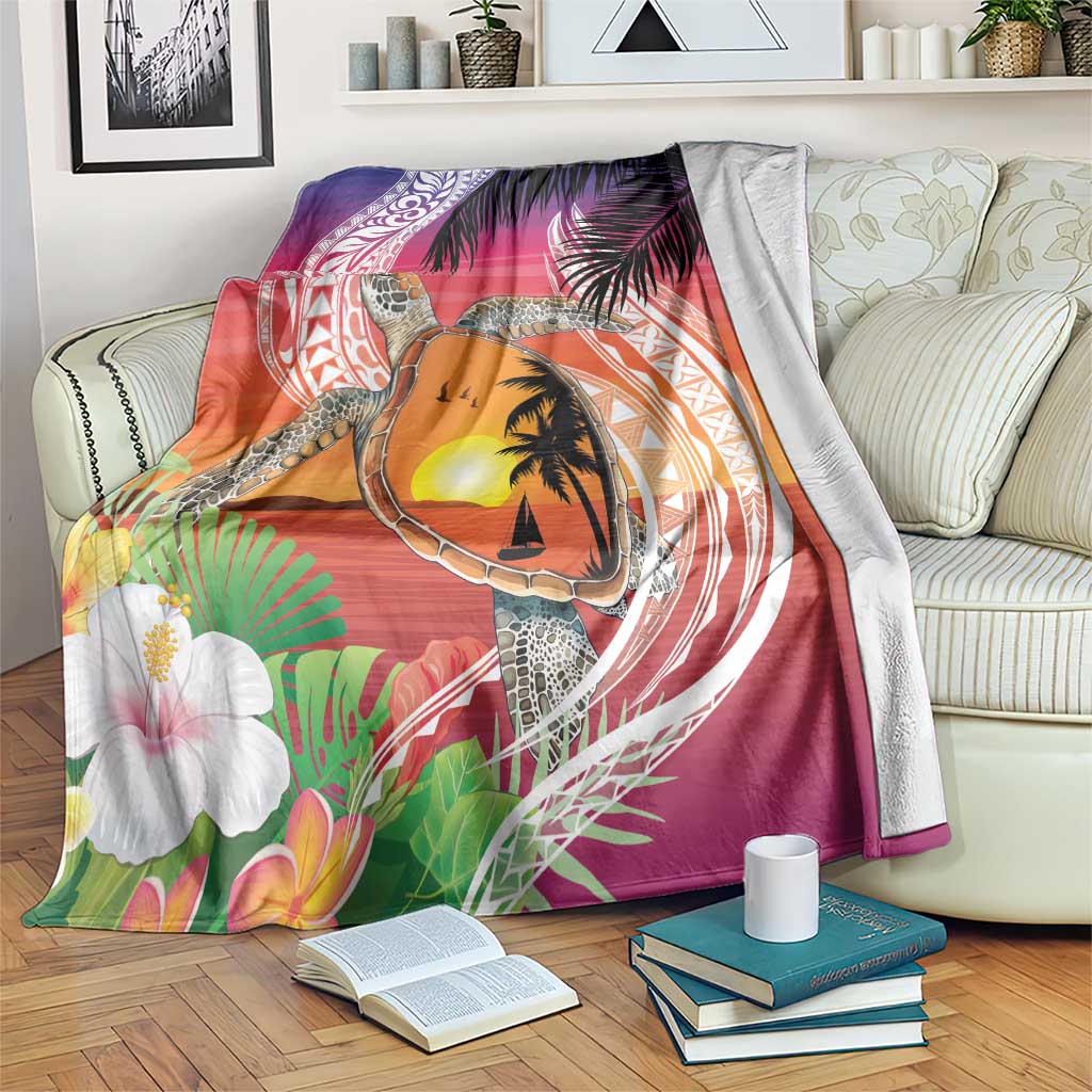 Polynesian Dreamy Turtle Blanket Sunset Scenery LT7 Art - Polynesian Pride