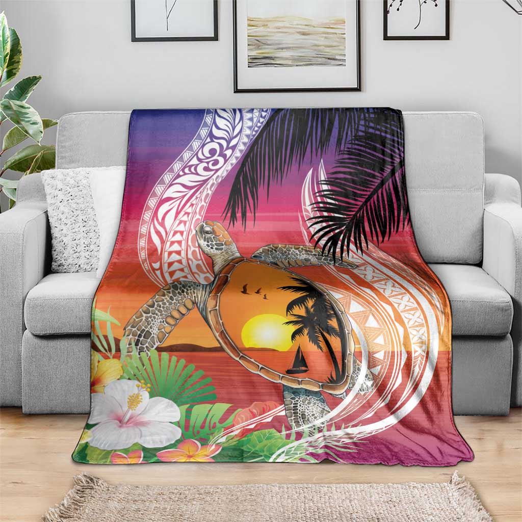 Polynesian Dreamy Turtle Blanket Sunset Scenery LT7 - Polynesian Pride