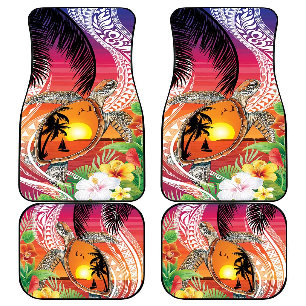 Polynesian Dreamy Turtle Car Mats Sunset Scenery LT7 - Polynesian Pride