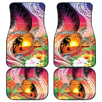 Polynesian Dreamy Turtle Car Mats Sunset Scenery LT7 - Polynesian Pride