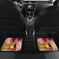 Polynesian Dreamy Turtle Car Mats Sunset Scenery LT7 Set 2pcs - Back Art - Polynesian Pride