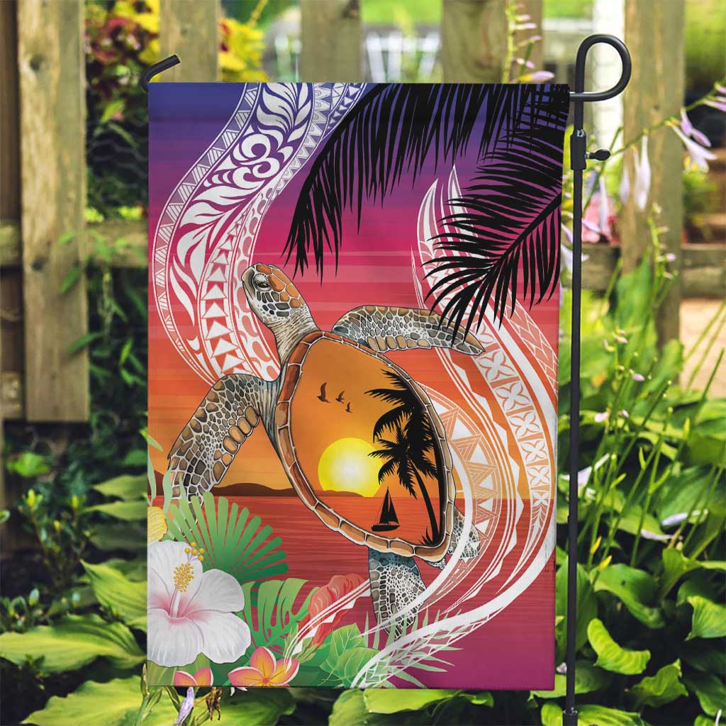 Polynesian Dreamy Turtle Garden Flag Sunset Scenery LT7 Garden Flag Art - Polynesian Pride