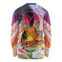 Polynesian Dreamy Turtle Long Sleeve Shirt Sunset Scenery