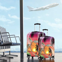 Polynesian Dreamy Turtle Luggage Cover Sunset Scenery