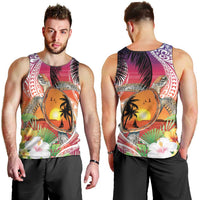 Polynesian Dreamy Turtle Men Tank Top Sunset Scenery LT7 - Polynesian Pride