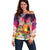 Polynesian Dreamy Turtle Off Shoulder Sweater Sunset Scenery