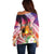 Polynesian Dreamy Turtle Off Shoulder Sweater Sunset Scenery