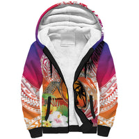 Polynesian Dreamy Turtle Sherpa Hoodie Sunset Scenery LT7 Unisex Art - Polynesian Pride