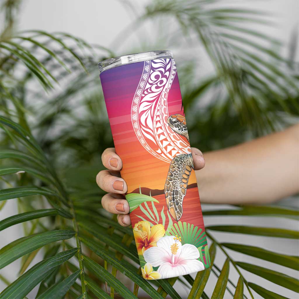 Polynesian Dreamy Turtle Skinny Tumbler Sunset Scenery