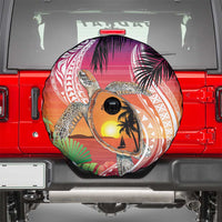 Polynesian Dreamy Turtle Spare Tire Cover Sunset Scenery LT7 - Polynesian Pride