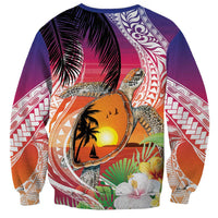 Polynesian Dreamy Turtle Sweatshirt Sunset Scenery LT7 - Polynesian Pride