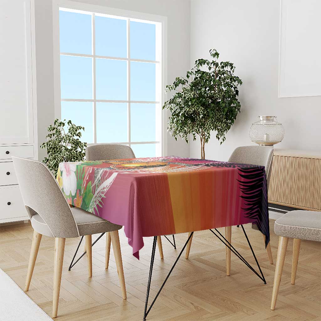 Polynesian Dreamy Turtle Tablecloth Sunset Scenery LT7 - Polynesian Pride